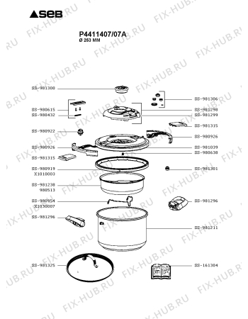 Схема №1 P4411407/07A с изображением Котелка Seb SS-981325