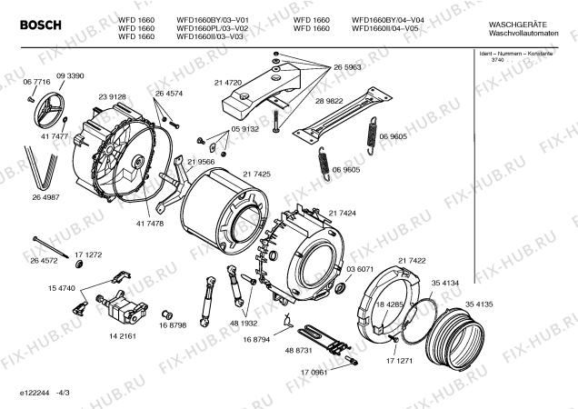 Схема №3 WFD1660BY BOSCH WFD 1660 с изображением Панель управления для стиралки Bosch 00363198