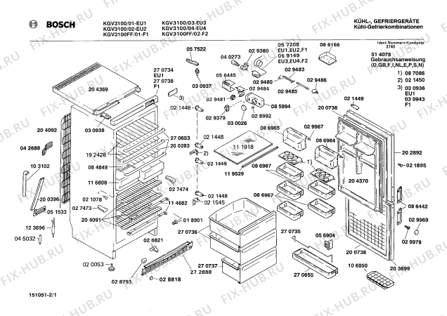 Схема №2 KSV3121FF с изображением Панель для холодильной камеры Bosch 00270738