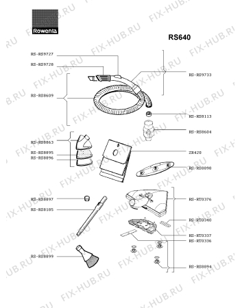 Взрыв-схема пылесоса Rowenta RS640 - Схема узла RS640SG_.__2