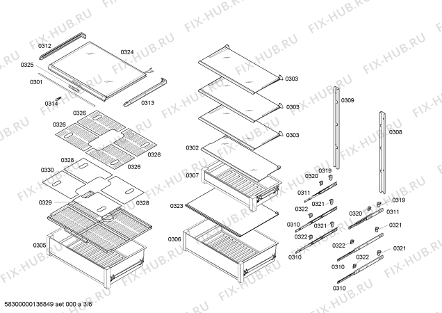 Схема №2 CIR30P00 с изображением Панель для холодильника Bosch 00642518