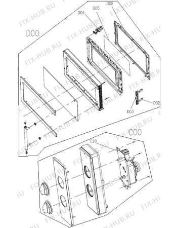 Взрыв-схема микроволновой печи Gorenje MMO20ME (422722, XY820Z) - Схема узла 02