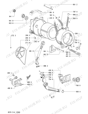 Схема №1 AWM14035 (F092391) с изображением Клавиша для стиралки Indesit C00338464