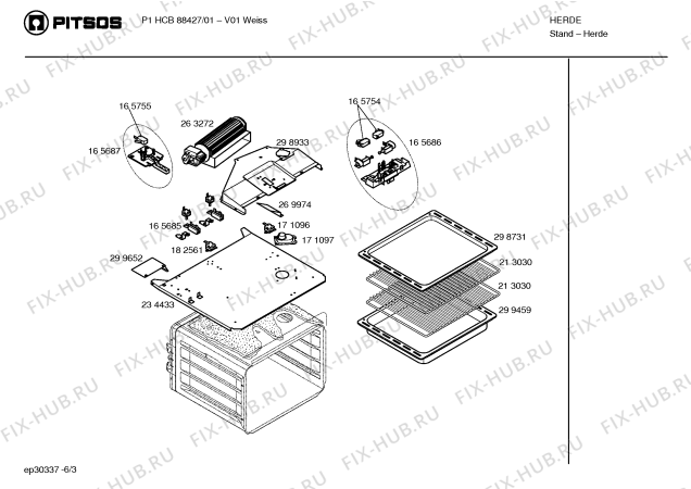 Схема №3 P1HCB88622 с изображением Ручка управления духовкой для духового шкафа Bosch 00416627