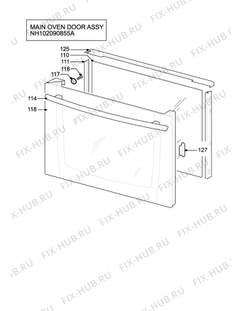 Взрыв-схема плиты (духовки) Zanussi Electrolux ZKG6040WFN - Схема узла H10 Main Oven Door (large)