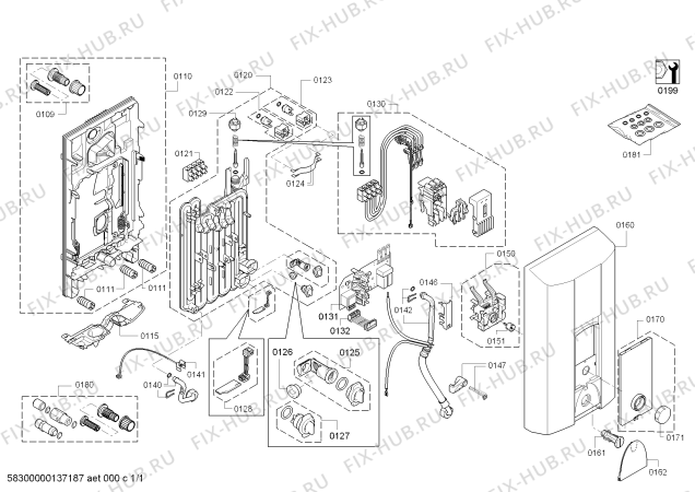 Схема №1 DE27415 electronic comfort с изображением Модуль управления для бойлера Siemens 00647145