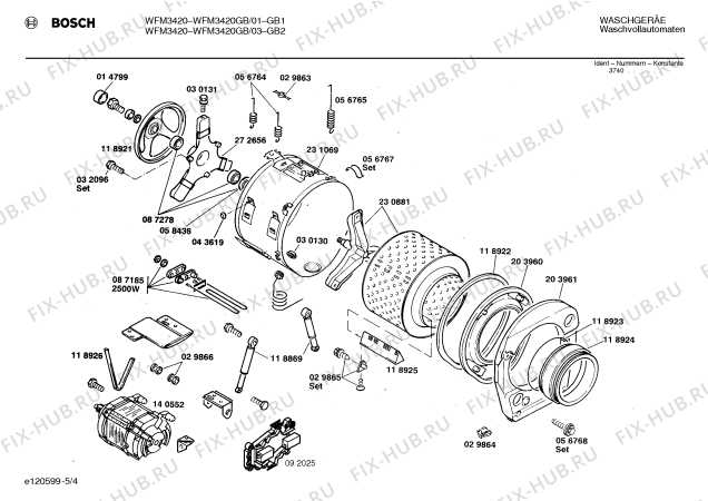 Схема №5 WUK4300 с изображением Ручка выбора температуры для стиралки Bosch 00058419