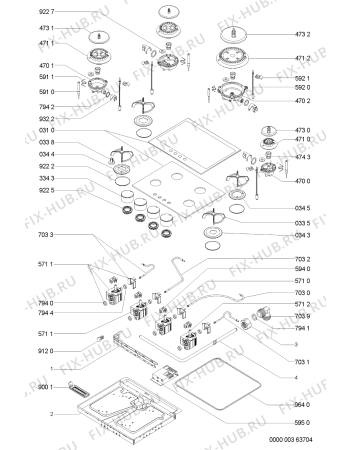 Схема №1 HB G37 S 901.258.83 с изображением Фиксатор для плиты (духовки) Whirlpool 481236068067