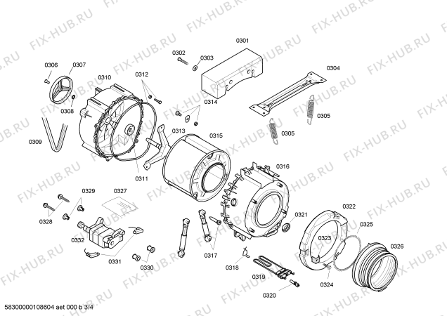 Схема №3 4TS638A TS638 с изображением Панель управления для стиралки Bosch 00444224