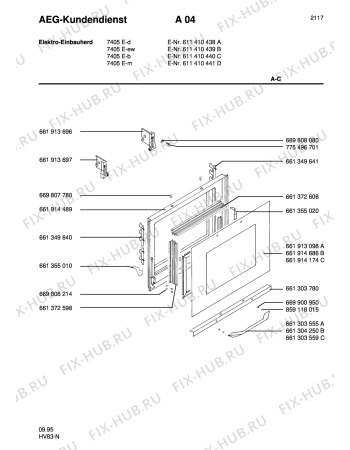 Взрыв-схема плиты (духовки) Aeg COMP. 7405E-M - Схема узла Section3