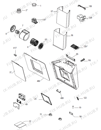 Схема №1 DKG552-ORA-W (338279, E077I1S40AG2HTB) с изображением Модуль (плата) управления для вытяжки Gorenje 336693