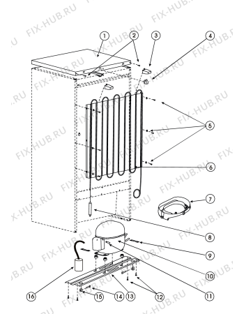 Взрыв-схема холодильника Ariston MTA1185 (F038554) - Схема узла