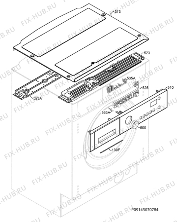 Взрыв-схема стиральной машины Zanussi ZWI71401WA - Схема узла Command panel 037