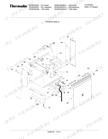 Схема №10 RDDS30VRS с изображением Изоляция для плиты (духовки) Bosch 00484640
