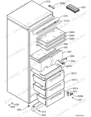 Взрыв-схема холодильника Aeg S3330-6KG - Схема узла Housing 001