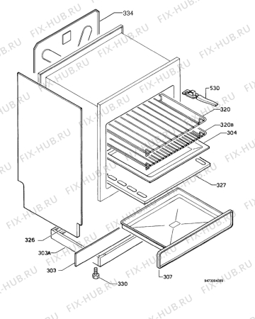 Взрыв-схема плиты (духовки) Zanussi CSIG503W - Схема узла Housing 001