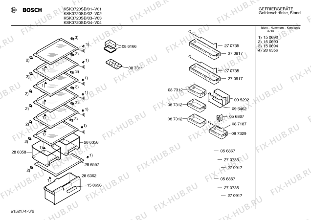 Схема №2 KSR2701GB с изображением Крышка для холодильника Bosch 00095464