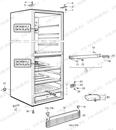 Взрыв-схема холодильника Husqvarna Electrolux GM103KSF - Схема узла C10 Cabinet