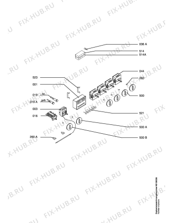 Взрыв-схема плиты (духовки) Aeg E33002-M1 - Схема узла Functional parts