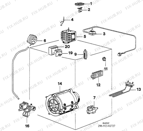 Взрыв-схема стиральной машины Zanussi ZT830X - Схема узла W30 Electrical details E