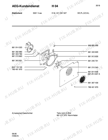 Взрыв-схема плиты (духовки) Aeg 5001V-W - Схема узла Section6