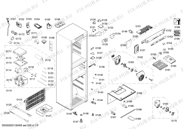 Схема №3 KK28F59TI с изображением Ящик для холодильной камеры Siemens 00674001