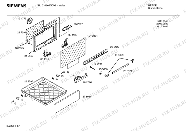 Схема №5 HL54420SC с изображением Стеклокерамика для плиты (духовки) Siemens 00234339
