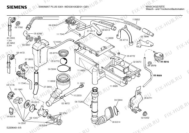 Схема №4 WM44330SI SIWAMAT PLUS 4433 с изображением Соединение для стиральной машины Bosch 00032595