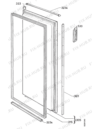 Взрыв-схема холодильника Zanussi ZV190P - Схема узла Door 003