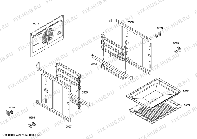 Схема №3 HBA41R420E Horno bosch indep.multif.blnc.c/minutero с изображением Передняя часть корпуса для электропечи Bosch 00673148