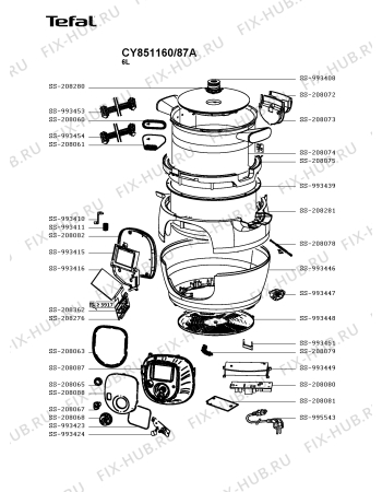 Схема №2 CY851840/87A с изображением Блок управления для мультиварки (пароварки) Tefal SS-208276