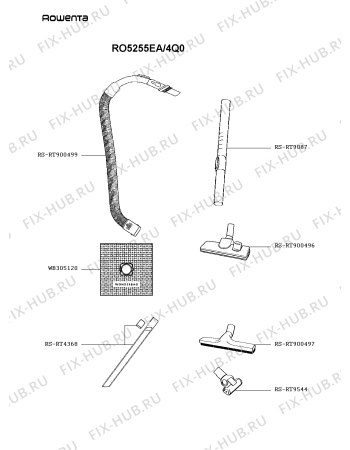 Взрыв-схема пылесоса Rowenta RO5255EA/4Q0 - Схема узла SP005651.2P2