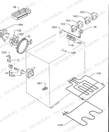 Взрыв-схема плиты (духовки) Privileg 0697997 - Схема узла Electrical equipment 268