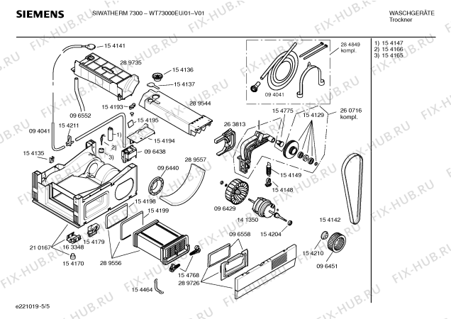 Схема №3 WT73000EU SIWATHERM 7300 с изображением Инструкция по эксплуатации для сушилки Siemens 00518102