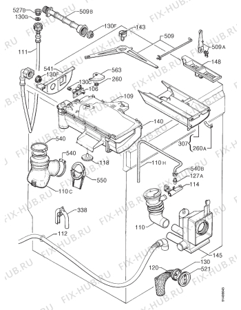 Взрыв-схема стиральной машины Electrolux EW1255W - Схема узла Hydraulic System 272