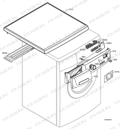 Взрыв-схема стиральной машины Electrolux EWF16370W - Схема узла Command panel 037