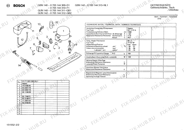 Взрыв-схема холодильника Bosch 0705144311 GUN140 - Схема узла 02