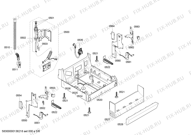 Схема №5 SRS55M36EU с изображением Кнопка для посудомойки Bosch 00610407