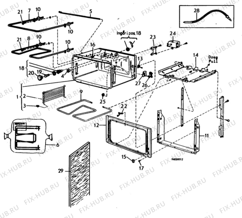 Взрыв-схема посудомоечной машины Electrolux CF169B - Схема узла H10 Main Oven Cavity (large)