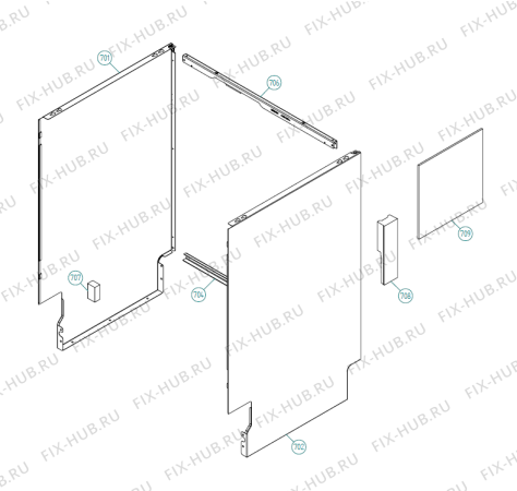 Взрыв-схема посудомоечной машины Asko D5253 FI TW   -Titan FI Soft (339153, DW70.3) - Схема узла 07