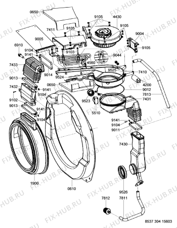 Взрыв-схема стиральной машины Indesit G2PWD3WH3 (F091534) - Схема узла