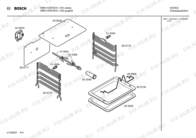 Взрыв-схема плиты (духовки) Bosch HBN112SFN - Схема узла 04