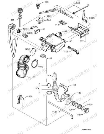 Взрыв-схема стиральной машины Rex Electrolux RD834 - Схема узла Hydraulic System 272