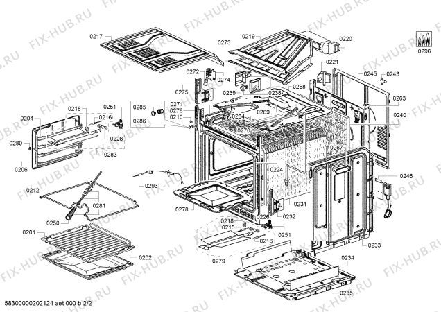 Взрыв-схема плиты (духовки) Siemens HG10LG050M 60cm Einbau-Gasbackofen - Схема узла 02