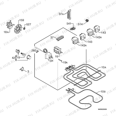 Взрыв-схема плиты (духовки) Zanussi ZOU346W - Схема узла Electrical equipment 268