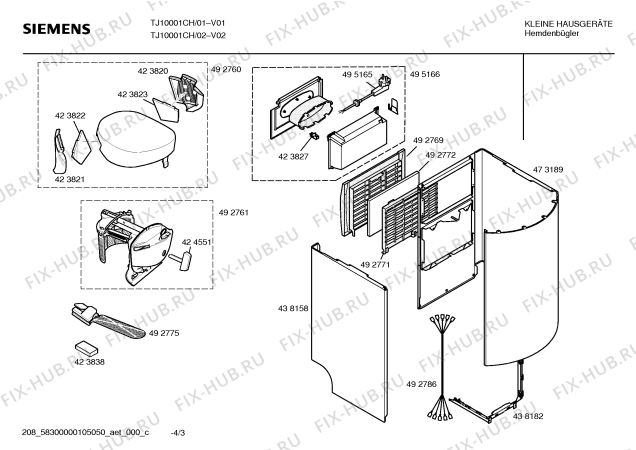 Схема №2 TJ10001CH dressman с изображением Соединительный кабель для электропарогенератора Siemens 00495165