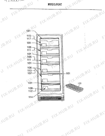 Взрыв-схема холодильника Electrolux EU2401C - Схема узла Furniture