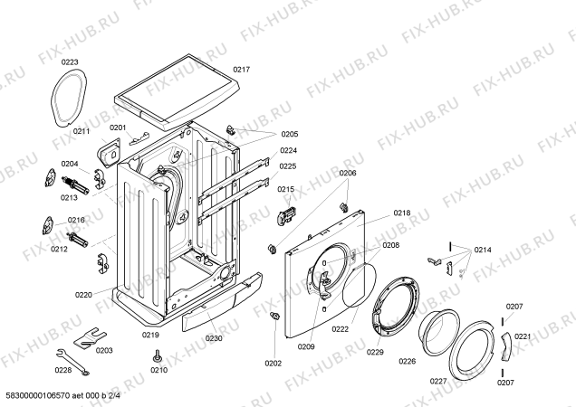 Схема №4 WFC2067OE Maxx4 WFC2067 с изображением Панель управления для стиральной машины Bosch 00439569