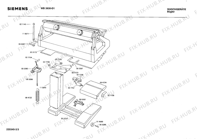 Схема №2 WB3930 с изображением Шильдик для гладильного катка Siemens 00084745