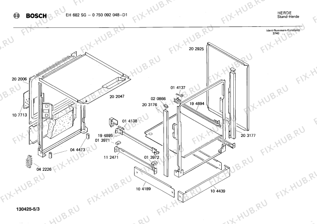 Взрыв-схема плиты (духовки) Bosch 0750092048 EH682SG - Схема узла 03